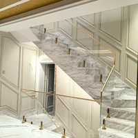 Rampe en U en aluminium minimaliste moderne - Système de balustrade en verre à profil mince