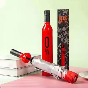 Cheap Price Creative Three Folding Umbrella Logo With Wine Bottle Shape Plastic Case Custom Promotional Gifts - Product Image 6