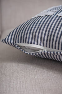 Fundas de cojín decorativas de bajo precio con bordado de parche de <span class=keywords><strong>lago</strong></span> y tela a rayas, fundas rectangulares para respaldo - Product Image 4