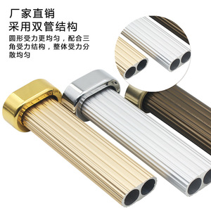 Winoda Aluminum Alloy <b>Clothes</b> <b>Rail</b> Double Tube <b>Wall</b> <b>Mounted</b> Modern Clothing Organizer Round Shape Plating Finish - Product Image 1