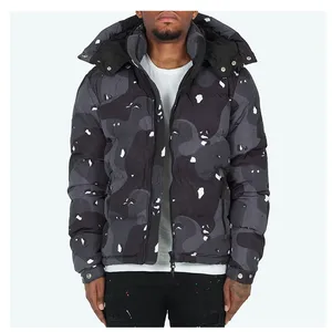 2020 Groothandel Ons Heren Winter Jassen Custom Printing Camouflage Nylon Capuchon Parka Puffer Jassen Voor Mannen