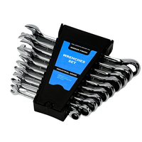 WEIDA 5pcs Set Kunci Ratchet Metrik 8-16mm Baja Cr-V Poles Berkualitas Tahan Lama Set Kunci Kombinasi untuk Perbaikan Mobil