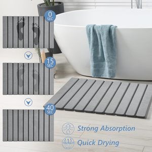 Alfombrilla Antideslizante Ecológica Súper Absorbente de Diatomita Gris para Baño - Product Image 3