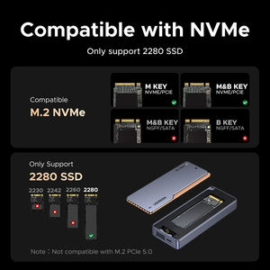 حافظة UGREEN 40Gbps NVMe sd شرائح انتل <span class=keywords><strong>M</strong></span>.2 إلى USB4.0 حاوية محول ألومنيوم لـ PCIE & Bag - Product Image 5