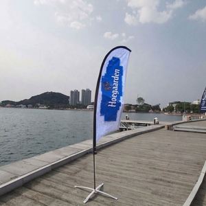 OEM Two-Ply Knitted Polyester Curve Feather <b>Flag</b> 2M with 1.5Kgs Cross Base Elegant Design Product Category <b>Flags</b> - Product Image 4