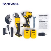 Kit Combinado Profesional de Llave de Impacto Inalámbrica sin Escobillas de 21V y Amoladora Angular, Juego de 2 Herramientas Eléctricas para Taller de Construcción