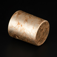 Champagner-Gold Geflammtes Steineffekt-Glas Votivkerzenhalter