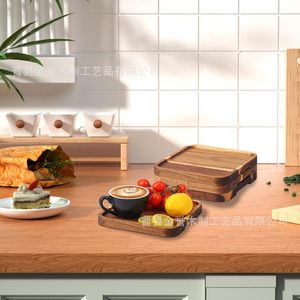 Wooden <b>Trays</b> For <b>Tea</b> Fruit Cake Pizza Western Food Natural Color Serving <b>Tray</b> - Product Image 2