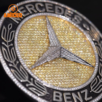 Pendentifs personnalisés avec nom ou logo, sertis de diamants Moissanite VVS, plaqués or 18 carats, bijoux fins sur mesure