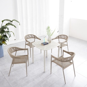 nco di lusso portico <span class=keywords><strong>tavolo</strong></span> 4 <span class=keywords><strong>sedie</strong></span> mobili per la casa all'aperto Patio Cafe 5 pezzi corda <span class=keywords><strong>in</strong></span> alluminio <span class=keywords><strong>set</strong></span> <span class=keywords><strong>da</strong></span> pranzo <span class=keywords><strong>in</strong></span> vendita - Product Image 3