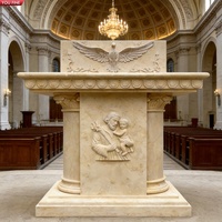 YOUFINE Mesa de Altar de Mármol para Iglesia, Púlpito para Ceremonias Religiosas