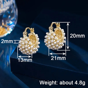 Pendientes de Aro con Forma de Cesta de Flores para Mujer, Diseño de Nicho Inspirado en la Naturaleza, Joyería de Moda - Product Image 4