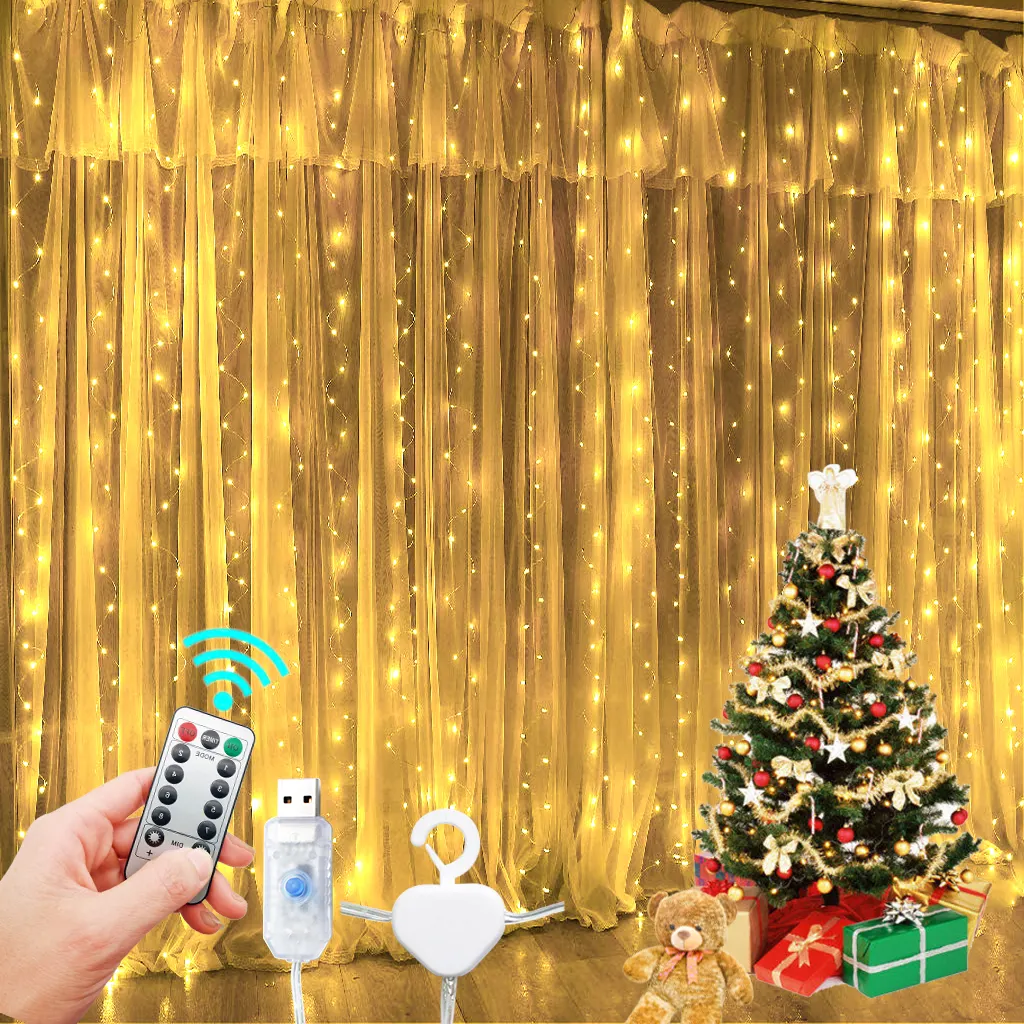 3M With Hook LED Curtain String Light Garland 2022 Christmas Decoration Xmas New Year Weeding Birthday Party Festoon Supplies