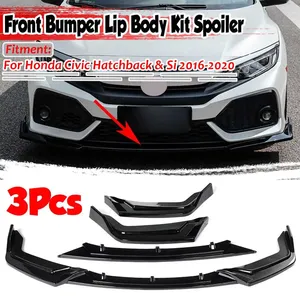 3 Piezas de Deflectores de Parachoques Delanteros para Automóvil, Alerón, Protector de Carrocería para Honda Civic Hatchback y Si 2016-2020 - Product Image 1