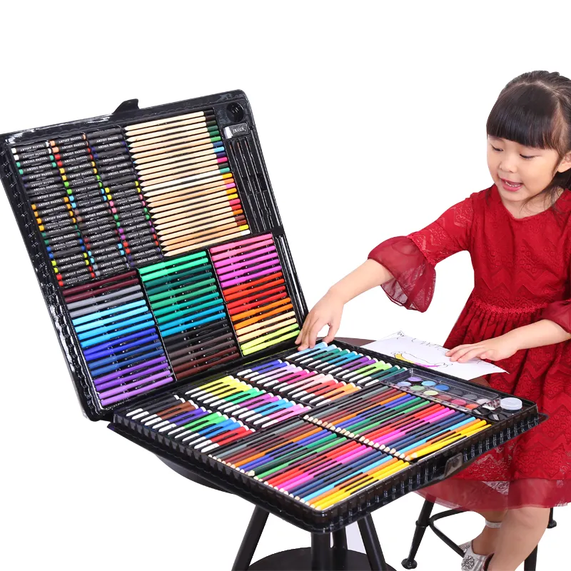 258 Peça Material Escolar Deluxe Desenho Pintura Criatividade Coloring Art Set Para Iniciantes e Jovens Artistas Com Estojo de Transporte