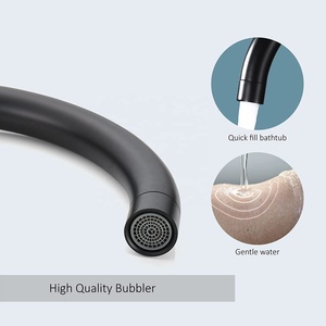 Grifo de ducha de pie para bañera, negro mate, de alto caudal, con ducha de mano y mezclador LY-18103 T - Product Image 6