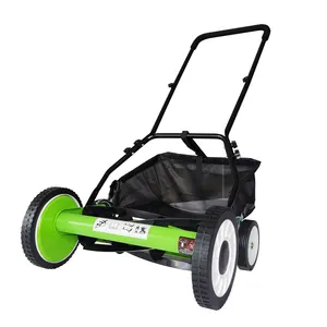 LMH-16B 16 इंच उद्यान मिनी रील Lawnmower के साथ घास पकड़ने हाथ धक्का लॉन घास काटने की मशीन