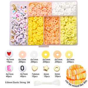 <span class=keywords><strong>Kit</strong></span> de perles d'espacement en pâte polymère <span class=keywords><strong>pour</strong></span> la création de <span class=keywords><strong>bracelets</strong></span> faits main, breloques et bijoux DIY <span class=keywords><strong>pour</strong></span> enfants et adultes - Product Image 4