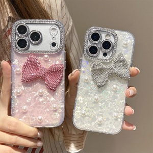 Custodia per iPhone 17 Pro Max con motivo a cuore, strass e fiocco 3D, protezione fotocamera, <span class=keywords><strong>cover</strong></span> personalizzata per iPhone 16 15 14 13 - Product Image 1