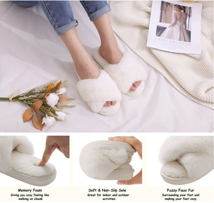 Chanclas cálidas mullidas de piel con punta abierta para mujer personalizadas, chanclas cálidas con banda cruzada, amortiguación de memoria, <span class=keywords><strong>calabaza</strong></span> para casa, zapatillas para - Product Image 5