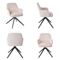 Chaise de salle à manger en velours CARLFORD avec pieds en métal doré, dossier incurvé et poignée annulaire pour maison moderne, salon, cuisine - Vente en gros