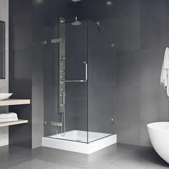 Produttore Custom size Frameless cerniera bagno doccia porta in vetro temperato chiaro doccia