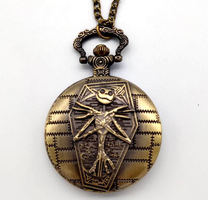Кварцевые бронзовые карманные часы кошмар винтажные часы для мужчин и женщин ожерелье цепочка Кулон Брелок карманные часы