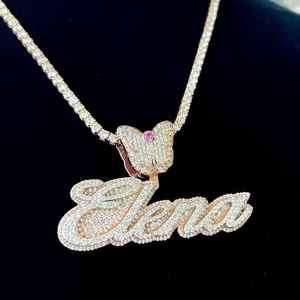 VOAINO Fábrica Personalizado Hip Hop Pingente Colar De Diamante 9K 14K 18K Jóias de Ouro dos homens Nome Carta Pingente - Product Image 5
