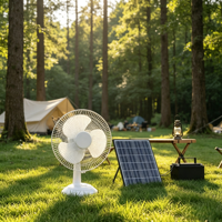 Ventilateur de table solaire 12 pouces AC/DC pour bureau à domicile avec batterie - Grande Vente