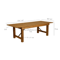 Mesa de Comedor Plegable de Madera Maciza de Estilo Rústico para Exteriores para 8-10 Personas, Muebles para el Hogar para Bodas y Banquetes