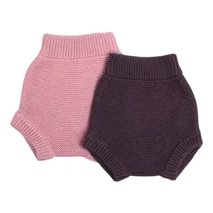 Baby Jongen En Meisjes Plain Wol Gebreide Bloeiers Winter Shorts Pasgeboren Baby Haak Bummies