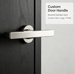 Manija de Puerta de Acero Inoxidable Cepillado Personalizada, Palanca Recta Moderna para Puerta Interior - Product Image 1