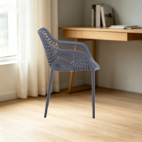 Chaise d'hôtel en plastique en gros, siège fixe moderne pour lieux publics, fauteuil ajouré jaune empilable pour patio, jardin et extérieur