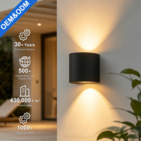 Applique murale LED cylindrique rotative moderne - Corps en aluminium 3000K Blanc chaud pour montage mural intérieur et extérieur