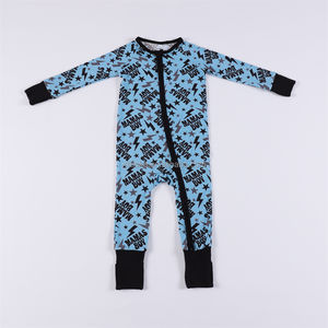 Benutzer definierte Hot Sale Bambus Stoff Langarm Baby Unisex Zippy Pyjamas Abdeckung Hand und Füße Stram pler - Product Image 4