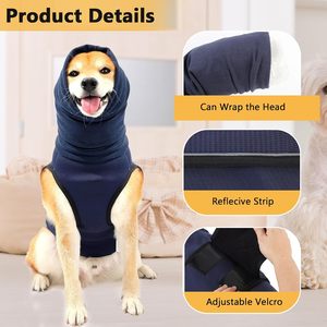 سترة تهدئة للكلاب عاكسة للضوء وقابلة للتنفس مع غطاء للرأس، سترة قابلة للتعديل لتخفيف قلق الحيوانات الأليفة - Product Image 2