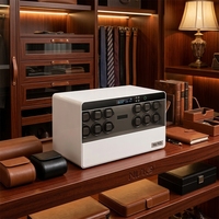 Boîte à montres de luxe en cuir avec remontoir automatique, grande capacité, double tiroir, éclairage LED intérieur et serrure numérique pour la sécurité à domicile