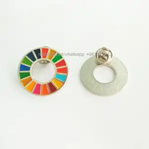 My Global Goal SHOP UNDP ORG SDG SDGS logam halus enamel warna-warni cincin kerah roda mantel dada saku kerah pin lencana pin