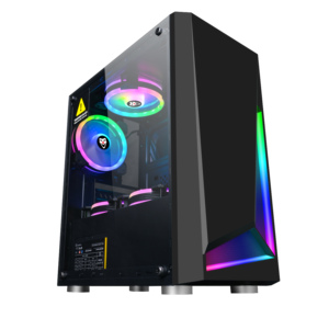 Itx cpu armoire cool <span class=keywords><strong>atx</strong></span> <span class=keywords><strong>tour</strong></span> complet de bureau avec écran lcd acrylique robuste pc refroidissement boîtier d'ordinateur de jeu - Product Image 1