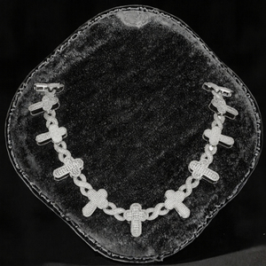 Collar de Cadena de Cuerda con Cruz de Diamantes de Moissanita VVS de Plata Esterlina 925 de 6mm en Oro Blanco para Hombre, Venta al por Mayor de Fábrica - Product Image 2