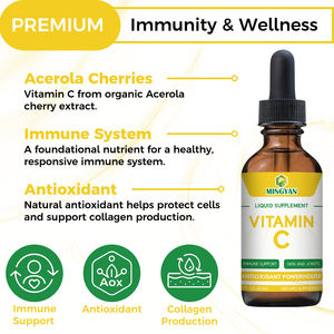 Gocce Orali di Vitamina C, Estratto di Acerola, Antiossidante, Supporto Immunitario, Stimolatore di Collagene, Integratori Vitaminici per la Pelle per Adulti - Product Image 3