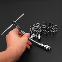 Juego de Herramientas de Reparación Automotriz OEM de 46 Piezas, Juego de Llaves de Trinquete y Vasos de Acero Aleado, Kit Combinado Completo y Duradero para Taller