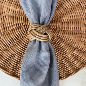 Vente en gros pas cher Anneau de serviette en rotin avec strass boucle de serviette pour décor de serviette de mariage - Product Image 1