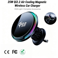 Soporte para Teléfono de Coche con Carga Inalámbrica Súper Rápida QI2.2 de 25W OEM, con Ventilador de Refrigeración, Magnético Fuerte, 360° °   Soporte Giratorio para Rejilla de Ventilación