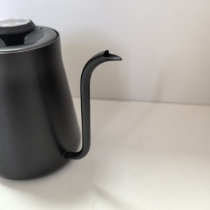 Cafetera de acero inoxidable 304 con revestimiento de teflón, cafetera de goteo con mango de madera, cafetera doméstica de boca estrecha para goteo. - Product Image 3