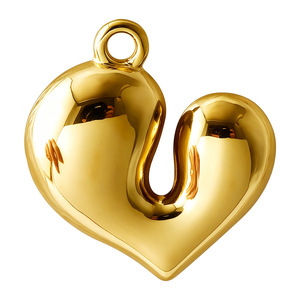 Colgante de Acero Inoxidable con Diseño 3D de Corazón y Castillo, Chapado en Oro, para DIY, Accesorios para Collares y Pendientes - Product Image 5