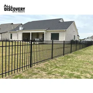 Panel pagar keamanan logam buatan kustom pagar taman aluminium gaya klasik pagar dekoratif luar ruangan