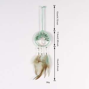 Acchiappasogni Intrecciato con Quarzo Rosa e Cristalli Naturali, Ciondolo per Auto, Decorazione per la Casa, con Scaglie di Ametista - Vendita all'Ingrosso - Product Image 4