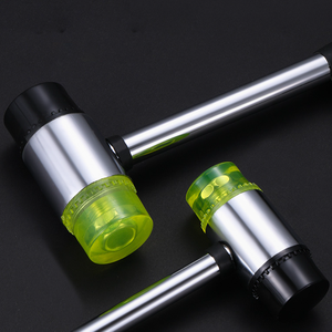 Martillo de goma de doble cabeza de grado Industrial DIY OEM personalizado 25-40mm mango de acero a prueba de golpes <span class=keywords><strong>suelo</strong></span> maquinista mazo - Product Image 1