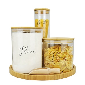 3L Borosilicate Large Kitchen Food Flour <strong>Laundry</strong> Canister Manson Glass Storage <strong>Jars</strong> with Bamboo Lid - Product Image 5